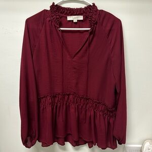 Loft burgundy blouse